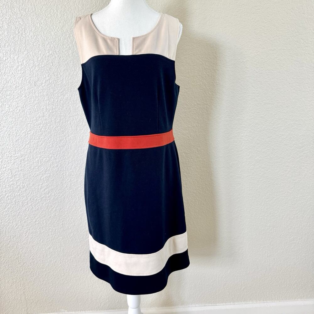 41 Hawthorn XL Colorblock Sheath Dress Navy Cream Coral Sleeveless Stitch Fix